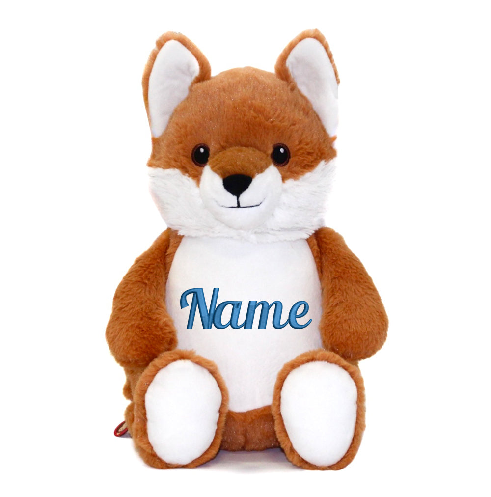 Personalisiertes Stofftier Fuchs Kuscheltier Bestickt Plüschtier zur Geburt Stickmotiv Name