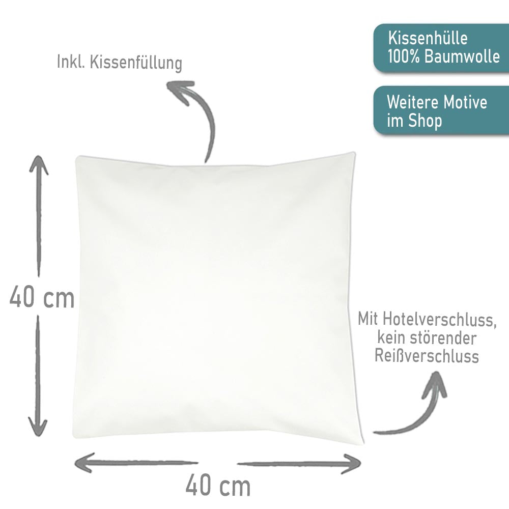 Personalisiertes Geburtskissen mit Heißluftballon-Motiv, Geburtsdaten und Wunschname, Geschenk zur Geburt