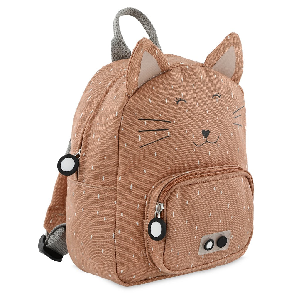 Personalisierter Kinderrucksack von Trixie mit Name für Kindergarten und Kita Motiv Katze altrosa