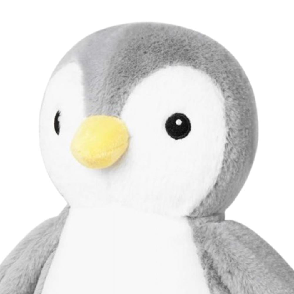Stofftier Pinguin grau mit Name personalisiert Kuscheltier für Kinder Flauschiges Plüschtier 30cm Motiv Name