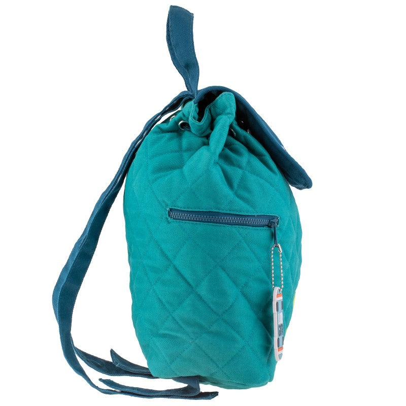 Personalisierter Rucksack für Kinder 8 Liter Kindergartenrucksack aus Baumwolle mit Namen bedruckt Motiv Krokodil