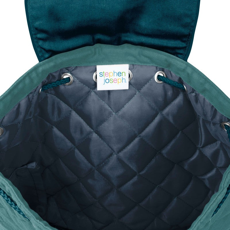 Personalisierter Rucksack für Kinder 8 Liter Kindergartenrucksack aus Baumwolle mit Namen bedruckt Motiv Krokodil