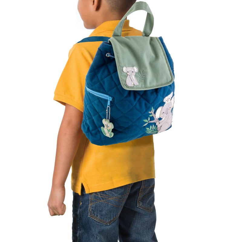 Personalisierter Rucksack für Kinder 8 Liter Kindergartenrucksack aus Baumwolle mit Namen bedruckt Motiv Koala