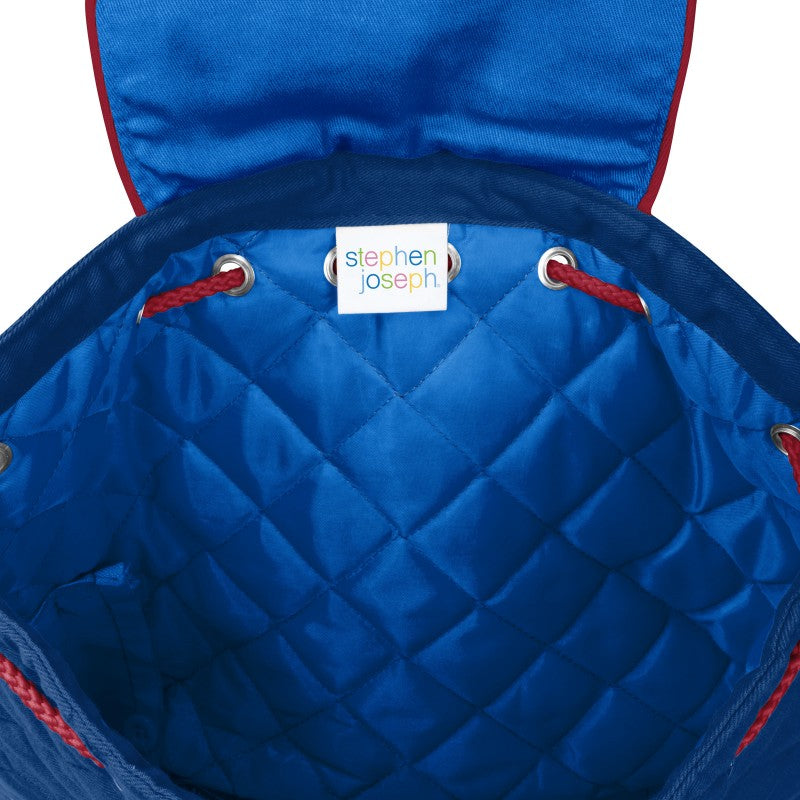 Personalisierter Rucksack für Kinder 8 Liter Kindergartenrucksack aus Baumwolle mit Namen bedruckt Motiv Rakete