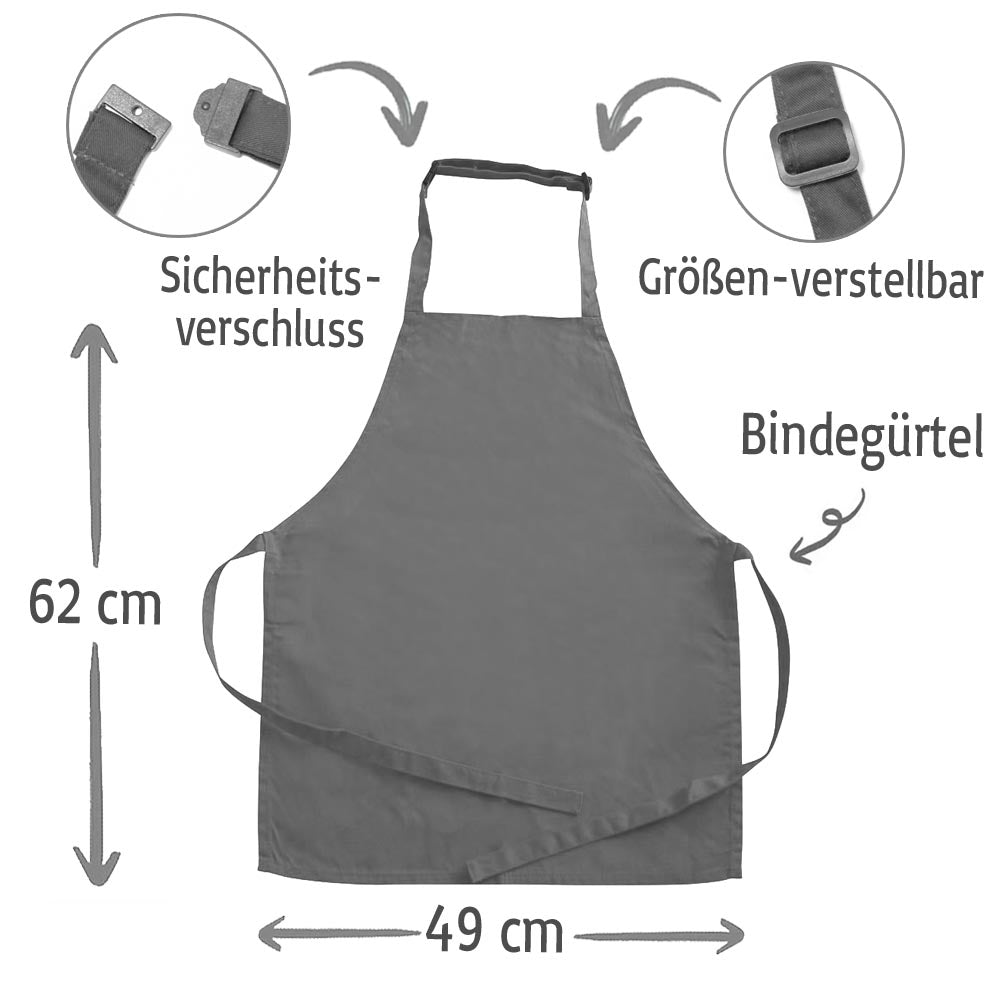 Personalisierte Schürze mit Motiv KOCHMÜTZE und Name bedruckt Kochschürze zum Backen, Kochen für Kinder und Erwachsene