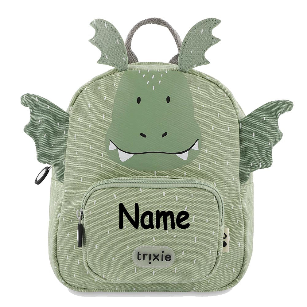 Personalisierter Kinderrucksack von Trixie mit Name für Kindergarten und Kita Drache