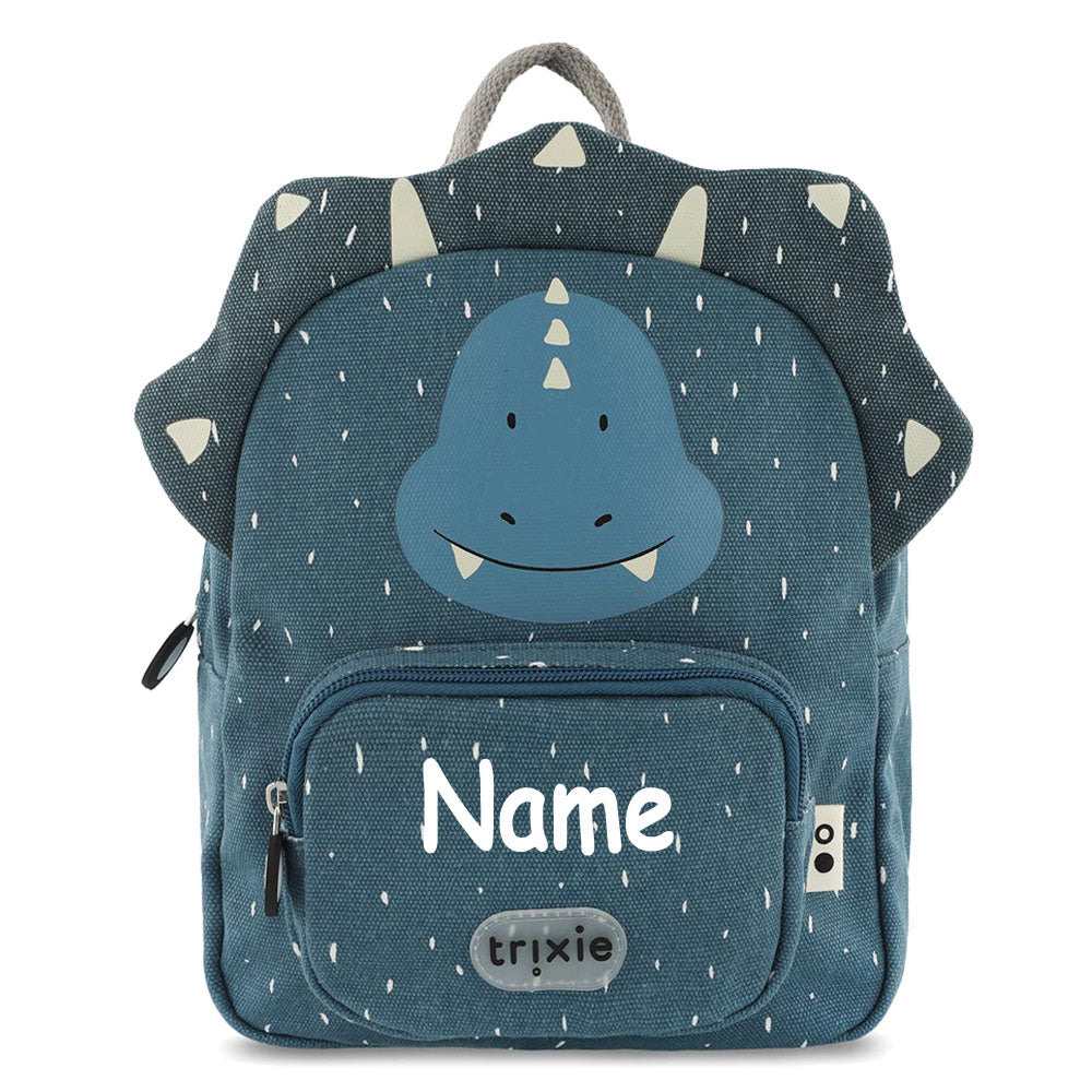 Personalisierter Kinderrucksack von Trixie mit Name für Kindergarten und Kita Triceraptops