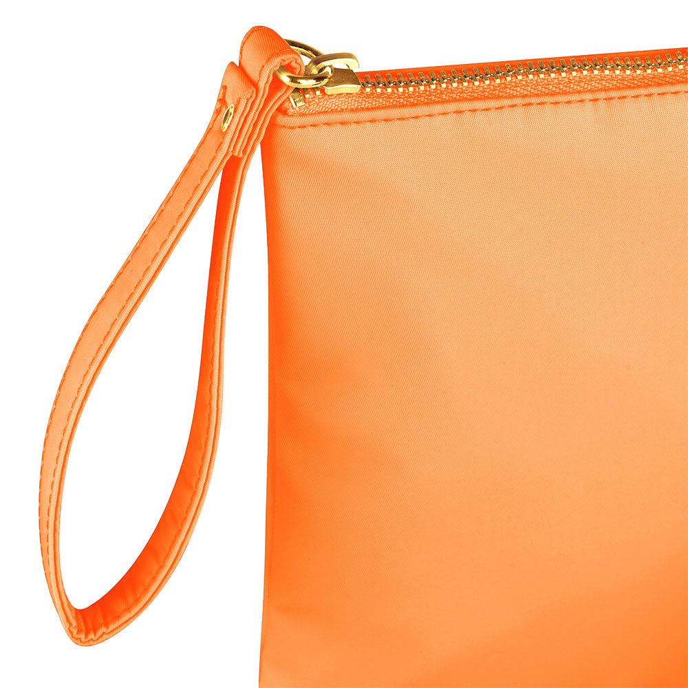Kosmetiktasche aus Nylon mit Name Bedruckt personalisierte Schminktasche für Handtasche Beautybag Accessoire Tasche orange