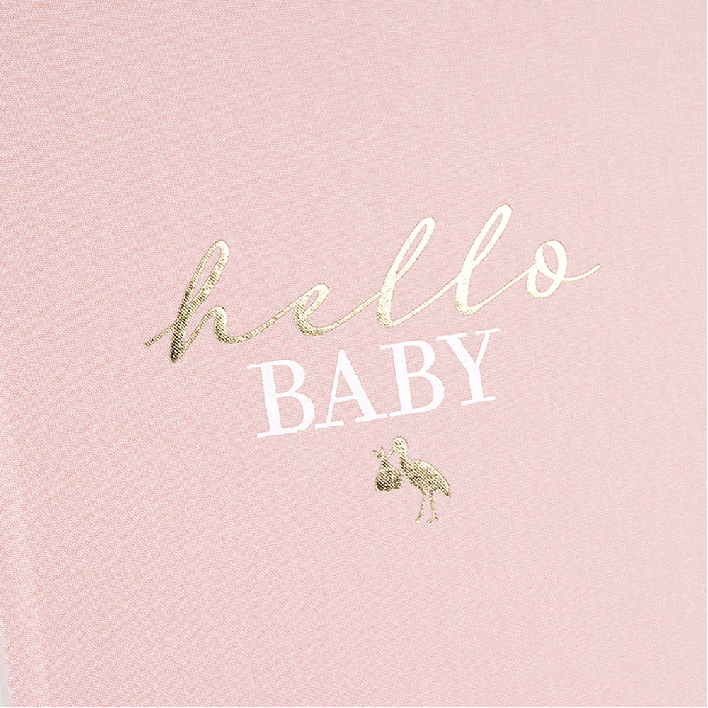 Babyalbum Mein Erstes Jahr personalisiert mit Name Babytagebuch 44 Seiten Hardcover Leineneinband rosa