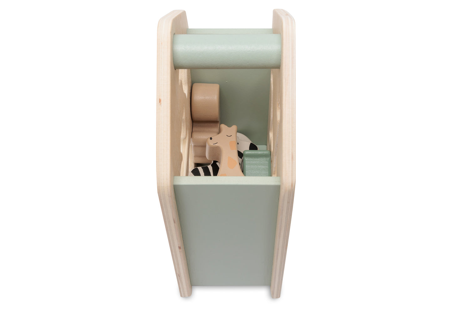 Holz Steckbox mit Safari Tieren, personalisiert mit Namen, Sortierspielzeug für Kinder ab 18 Monaten
