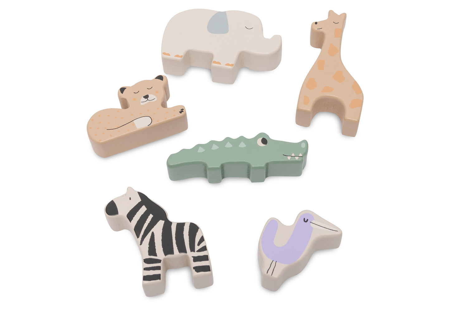 Holz Steckbox mit Safari Tieren, personalisiert mit Namen, Sortierspielzeug für Kinder ab 18 Monaten