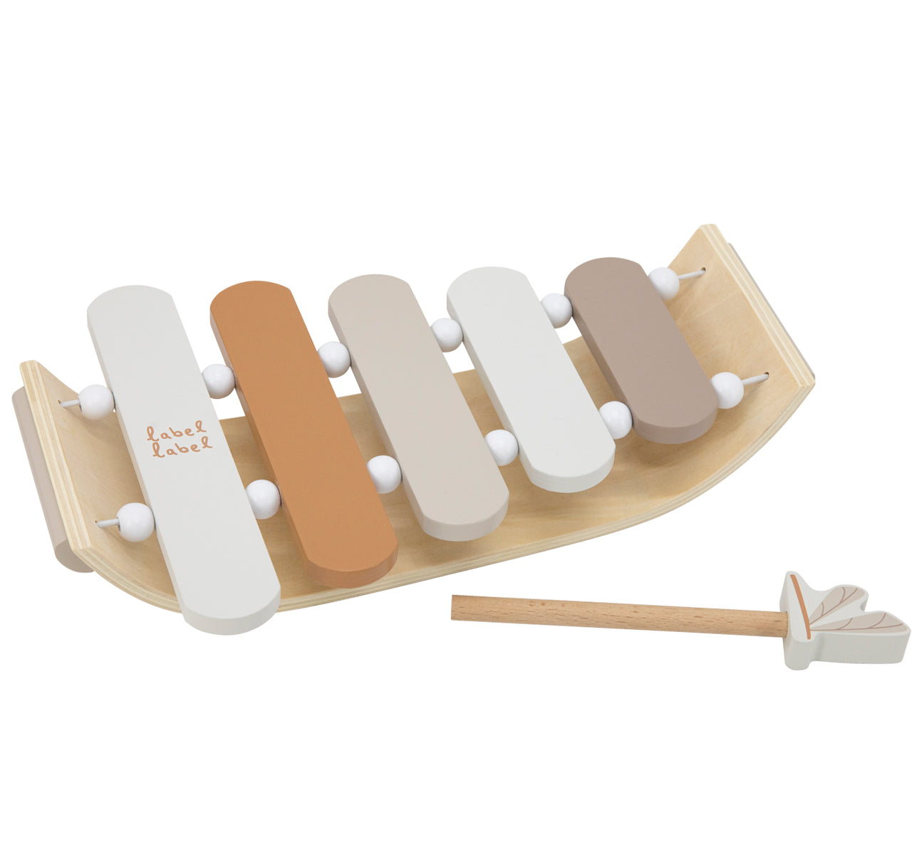 Xylophone aus Holz personalisiert mit Name und Geburtsdaten Geschenk zur Geburt Beige