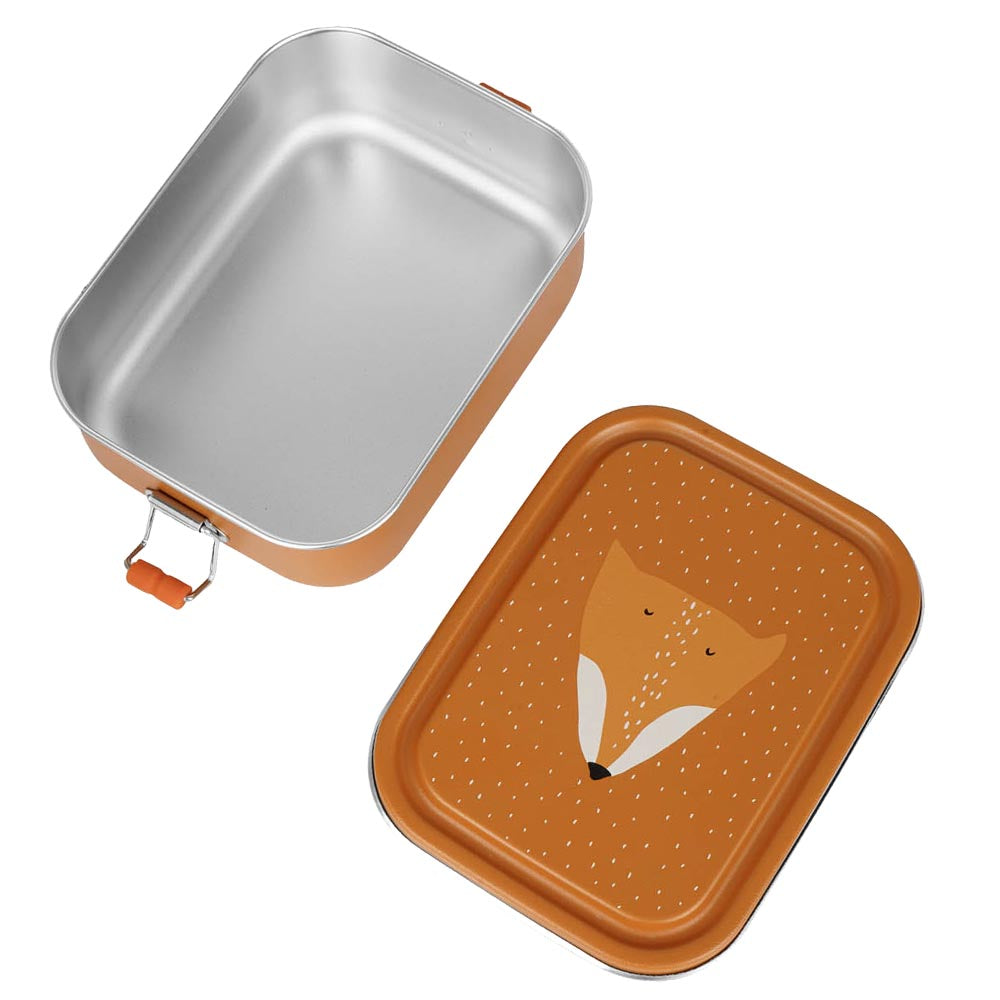 Edelstahl Brotdose für Kinder mit Namen graviert von Trixie Lunchbox ultraleicht mit Tiermotiv für Kinder ab 3 Jahren Fuchs