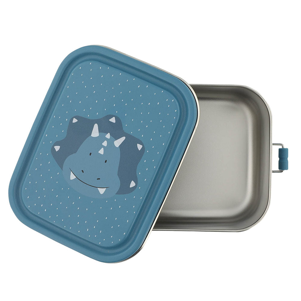 Edelstahl Brotdose für Kinder mit Namen graviert von Trixie Lunchbox ultraleicht mit Tiermotiv für Kinder ab 3 Jahren Triceraptops