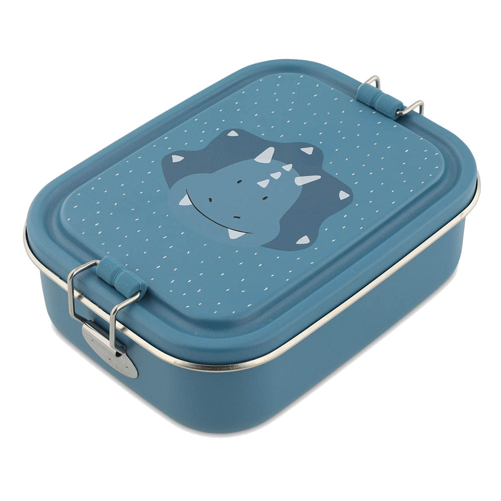 Edelstahl Brotdose für Kinder mit Namen graviert von Trixie Lunchbox ultraleicht mit Tiermotiv für Kinder ab 3 Jahren Triceraptops