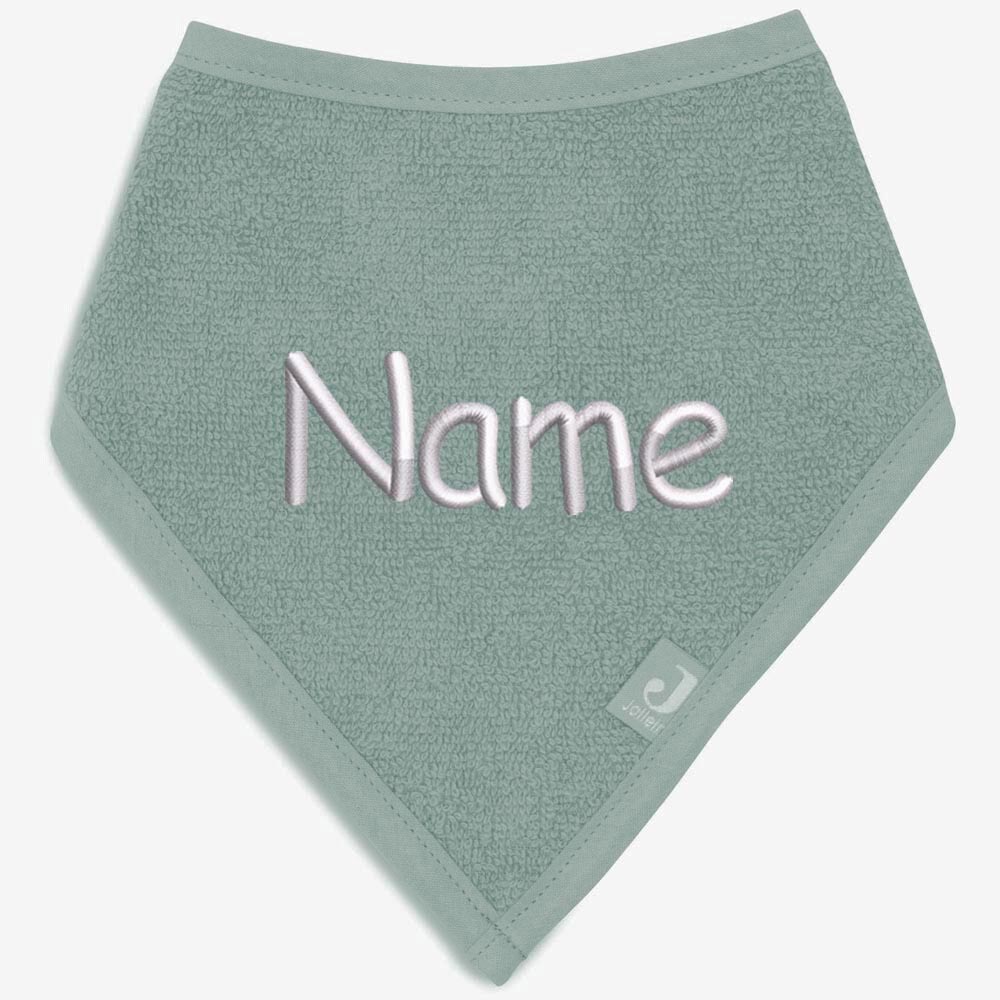 Personalisiertes Baby Halstuch aus Frottee Baumwolle mit Name bestickt Einheitsgröße zartes grün