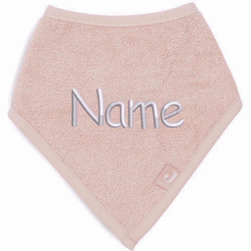 Personalisiertes Baby Halstuch aus Frottee Baumwolle mit Name bestickt Einheitsgröße zartes rosa