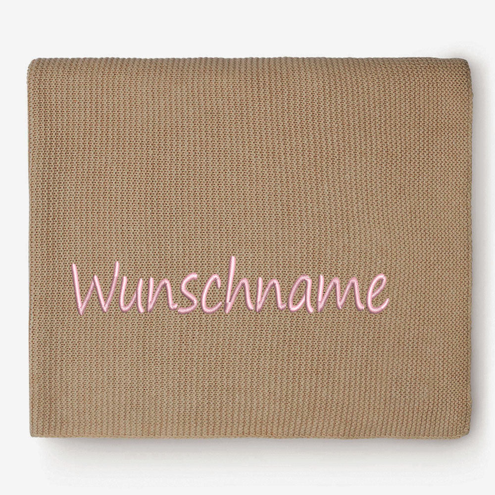Personalisierte Strickdecke für Babys, mit Wunschname Bestickt, Kuscheldecke 75x100 cm verschiedene Farben