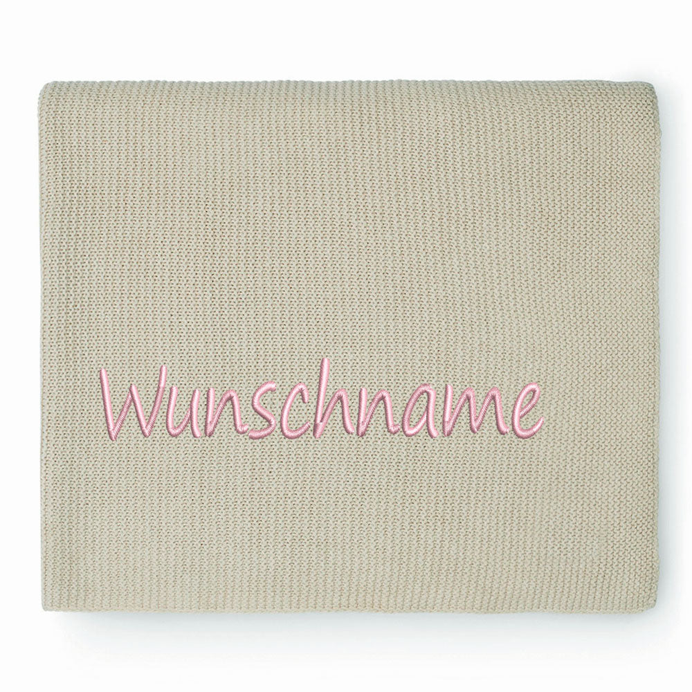 Personalisierte Strickdecke für Babys, mit Wunschname Bestickt, Kuscheldecke 75x100 cm verschiedene Farben