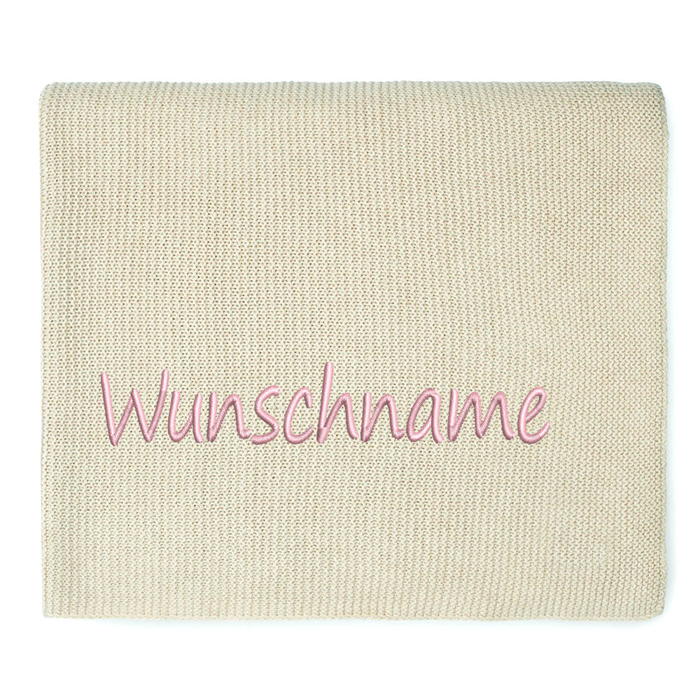 Personalisierte Strickdecke für Babys, mit Wunschname Bestickt, Kuscheldecke 75x100 cm verschiedene Farben