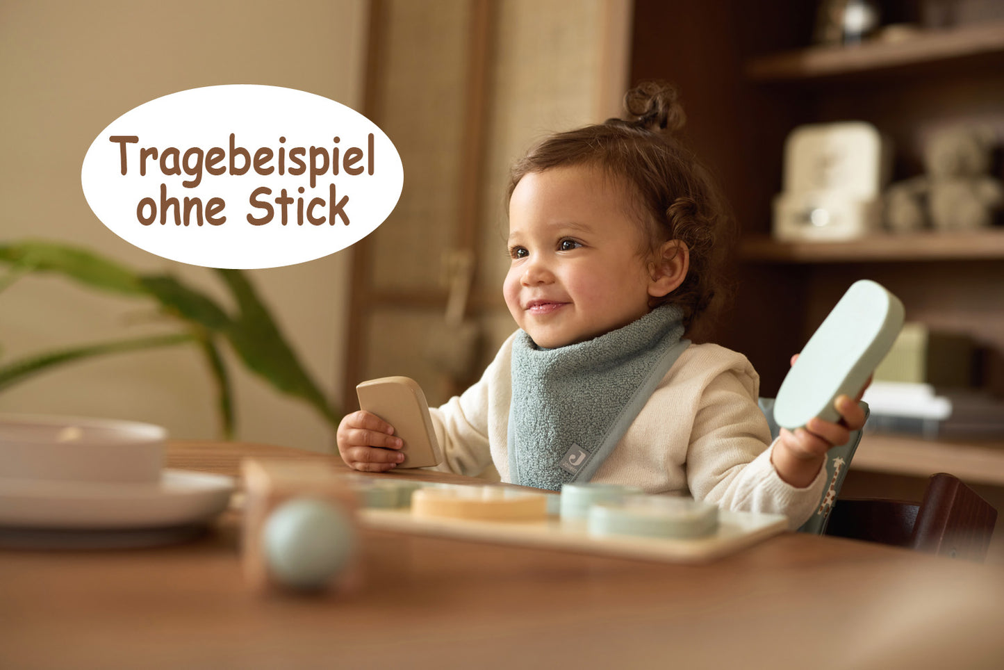 Personalisiertes Baby Halstuch aus Frottee Baumwolle mit Name bestickt Einheitsgröße helles braun