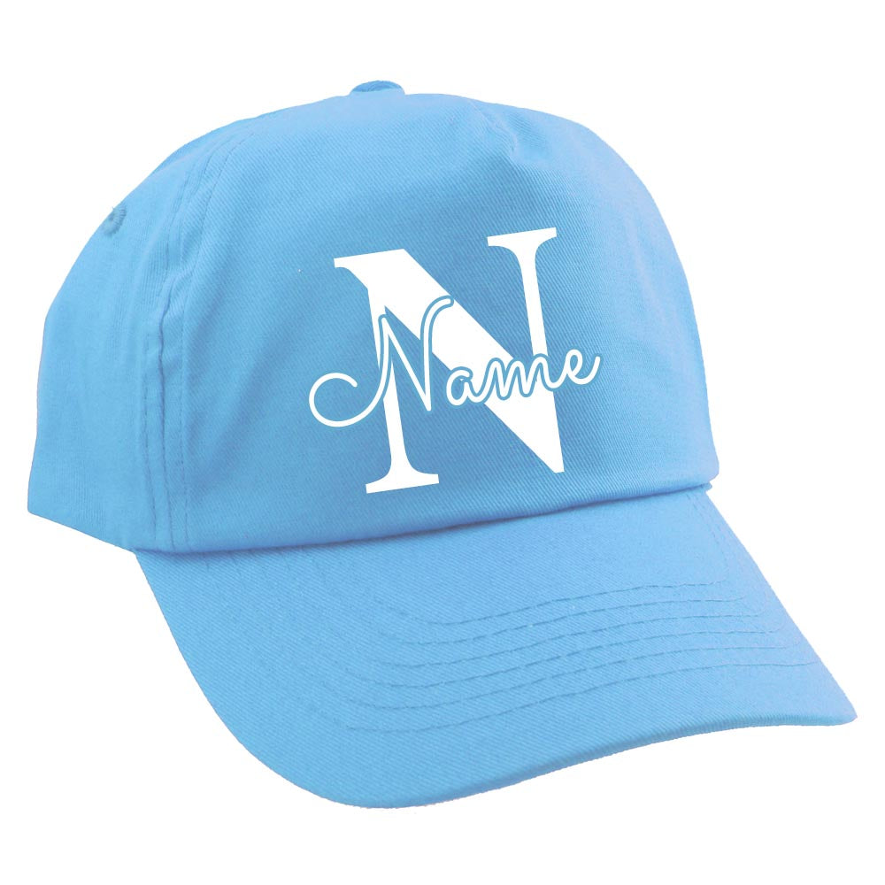 Personalisierte Cap BUCHSTABE für Kinder Baseball Kappe mit Name bedruckt verschiedene Farben