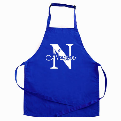 Personalisierte Schürze mit Motiv BUCHSTABE und Name bedruckt Kochschürze zum Backen, Kochen, Malen für Kinder und Erwachsene