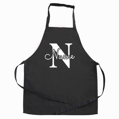 Personalisierte Schürze mit Motiv BUCHSTABE und Name bedruckt Kochschürze zum Backen, Kochen, Malen für Kinder und Erwachsene