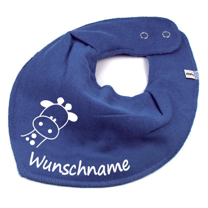 HALSTUCH Giraffe mit Name oder Text personalisiert für Baby oder Kind aus Baumwolle in Einheitsgröße verschiedene Farben