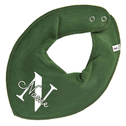 HALSTUCH Buchstabe mit Name oder Text personalisiert für Baby oder Kind aus Baumwolle in Einheitsgröße verschiedene Farben