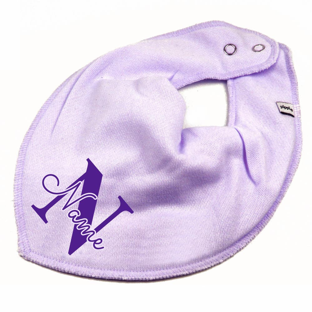 HALSTUCH Buchstabe mit Name oder Text personalisiert für Baby oder Kind aus Baumwolle in Einheitsgröße verschiedene Farben