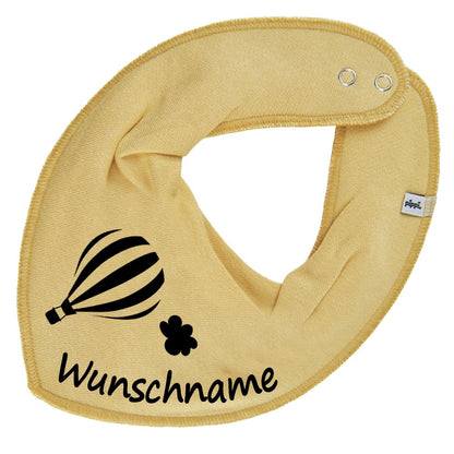 HALSTUCH Heißluftballon mit Name oder Text personalisiert für Baby oder Kind aus Baumwolle in Einheitsgröße verschiedene Farben