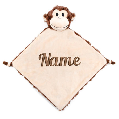 Personalisiertes Schnuffeltuch weiches Kuscheltuch mit Name Bestickt Schnuffeltier Schlafhilfe Tröster Geschenk zur Geburt AFFE