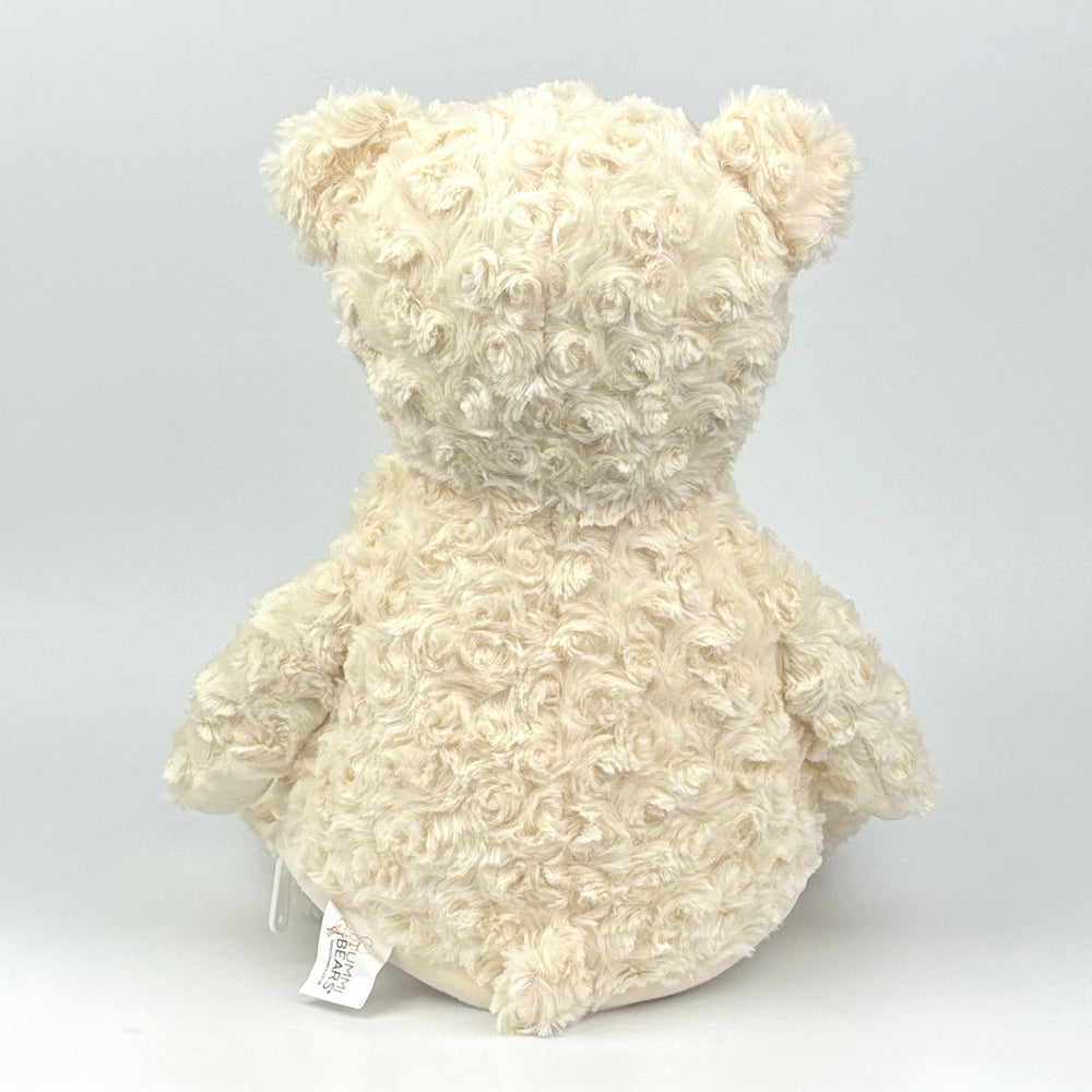 Stofftier Teddybär Creme mit Name personalisiert Kuscheltier für Kinder Flauschiges Plüschtier 40cm Motiv Sternkreis