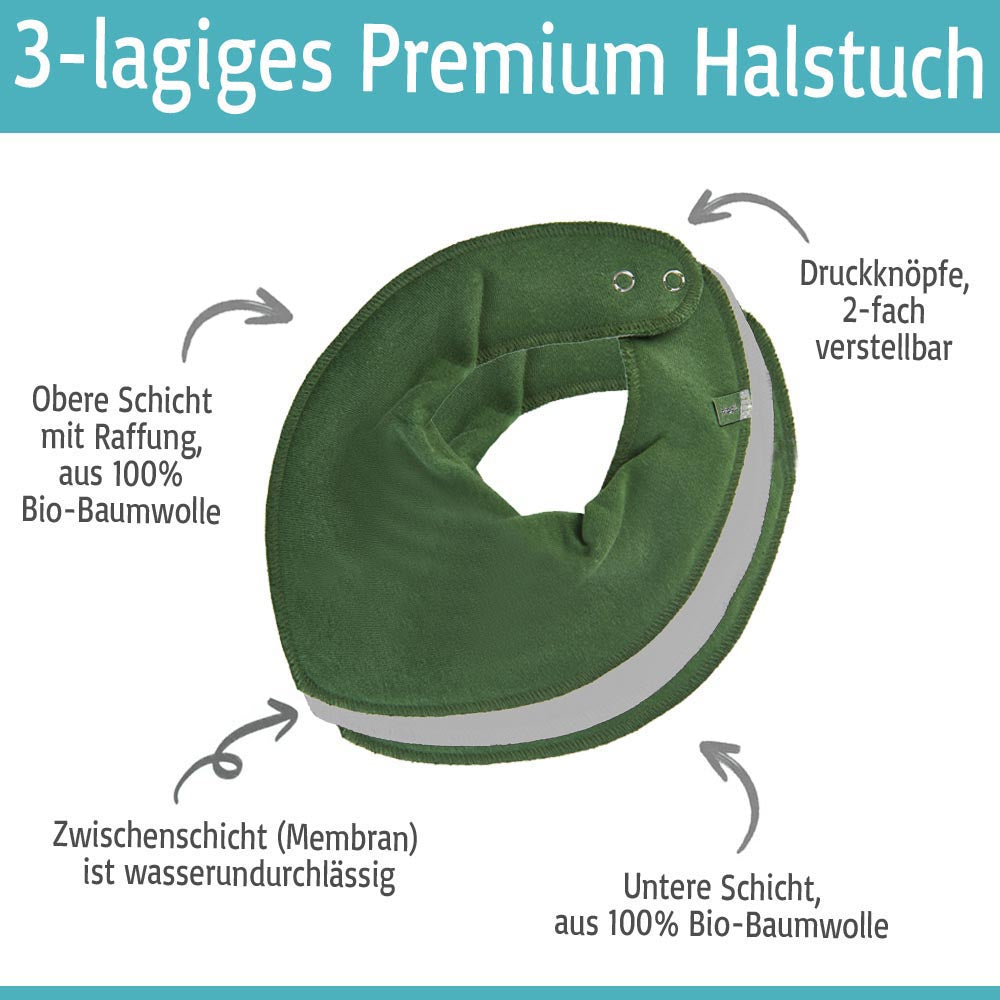 HALSTUCH mit Name oder Text personalisiert für Baby oder Kind aus Baumwolle in Einheitsgröße verschiedene Farben