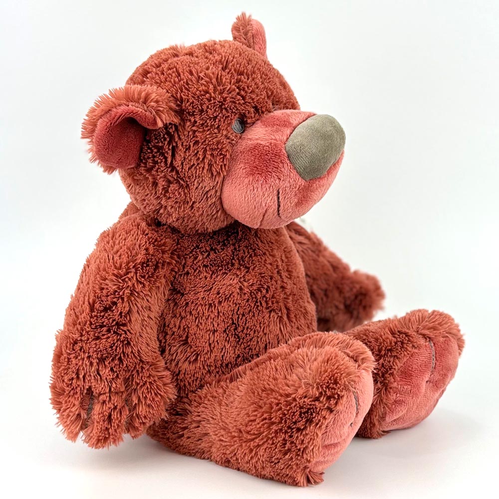 Stofftier Teddy Bär rostrot Geschenk mit Namen und Geburtsdatum personalisiert