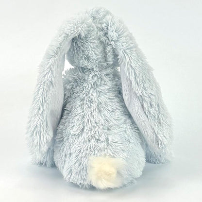 Stofftier Hase mit Namen und Geburtsdatum personalisiert Geschenk hellblau