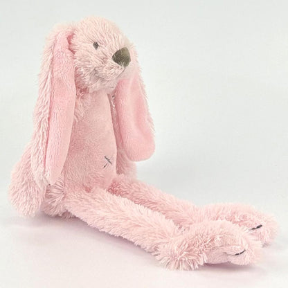 Stofftier Hase mit Namen und Geburtsdatum personalisiert Geschenk rosa