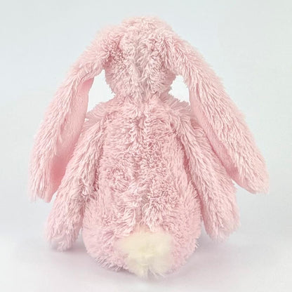 Stofftier Hase mit Namen und Geburtsdatum personalisiert Geschenk rosa