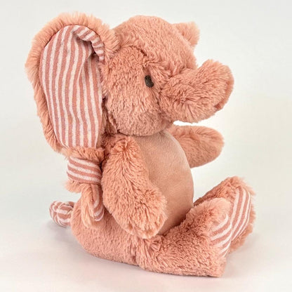 Stofftier Elefant Geschenk mit Namen und Geburtsdatum personalisiert Altrosa