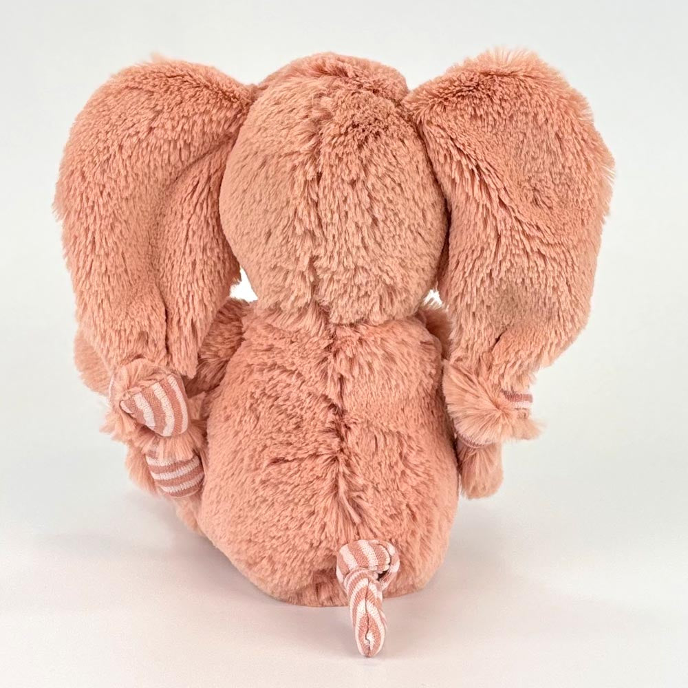 Stofftier Elefant Geschenk mit Namen und Geburtsdatum personalisiert Altrosa