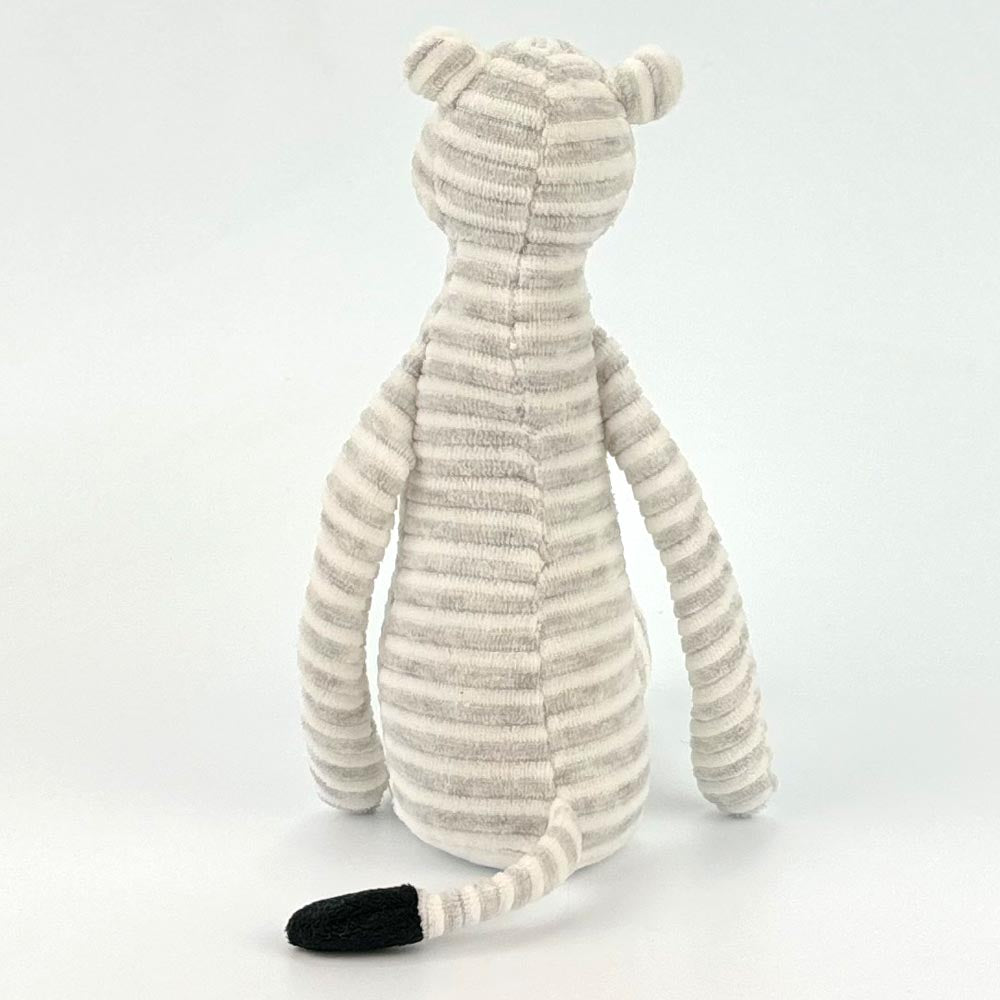 Stofftier Panther grau weiß Geschenk mit Namen personalisiert