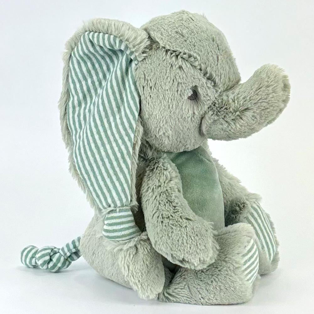 Stofftier Elefant Geschenk mit Namen und Geburtsdatum personalisiert Petrol
