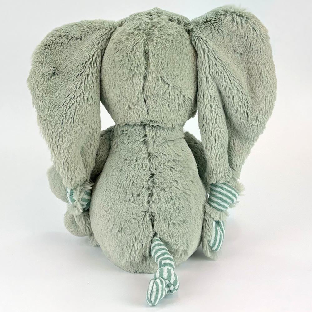 Stofftier Elefant Geschenk mit Namen und Geburtsdatum personalisiert Petrol