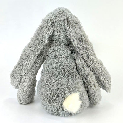 Stofftier Hase mit Namen und Geburtsdatum personalisiert Geschenk grau