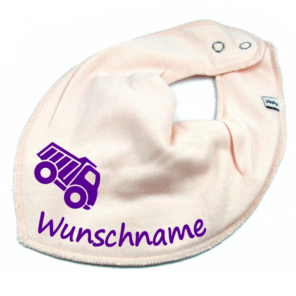HALSTUCH LKW mit Name oder Text personalisiert für Baby oder Kind aus Baumwolle in Einheitsgröße verschiedene Farben