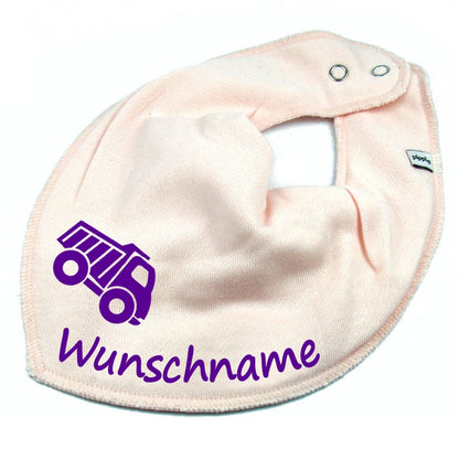HALSTUCH LKW mit Name oder Text personalisiert für Baby oder Kind aus Baumwolle in Einheitsgröße verschiedene Farben