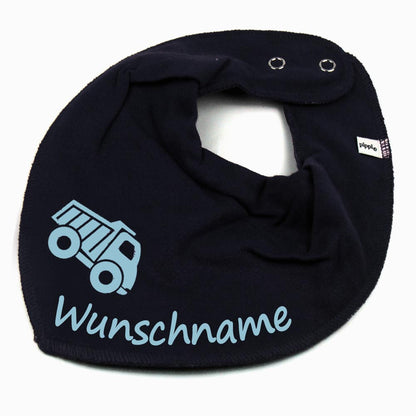 HALSTUCH LKW mit Name oder Text personalisiert für Baby oder Kind aus Baumwolle in Einheitsgröße verschiedene Farben