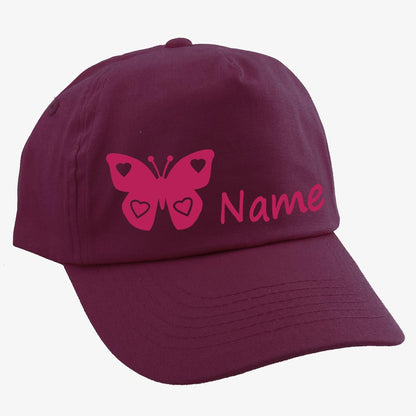 Personalisierte Cap SCHMETTERLING für Kinder Baseball Kappe mit Name bedruckt verschiedene Farben