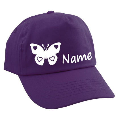 Personalisierte Cap SCHMETTERLING für Kinder Baseball Kappe mit Name bedruckt verschiedene Farben